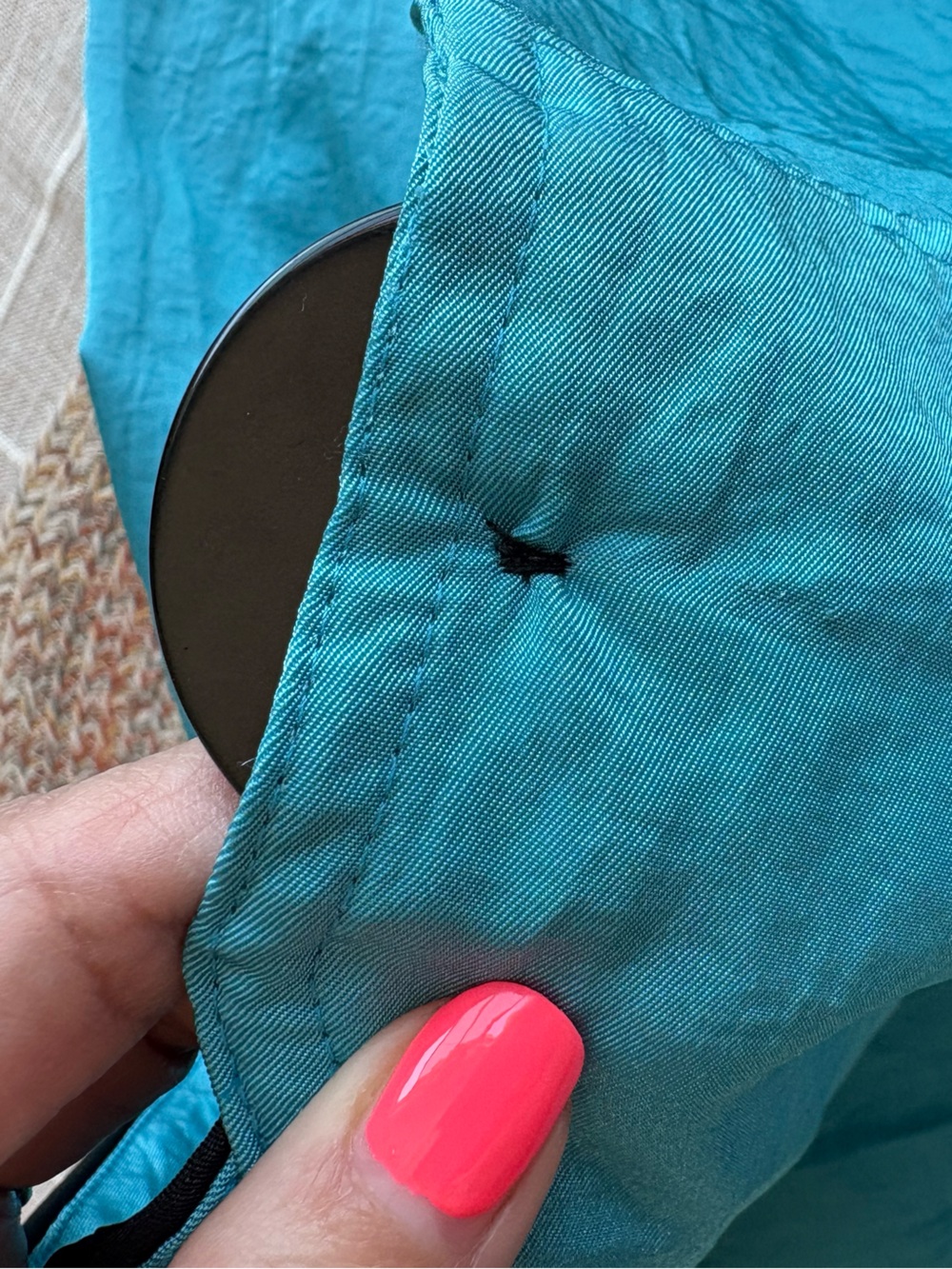 Turquoise Ruffle Peplum Blazer - Picture 14 of 15